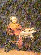 Robert Wilhelm Ekman Reading woman. oil on canvas